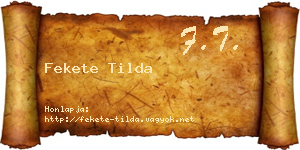 Fekete Tilda névjegykártya